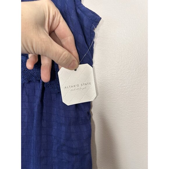 Altar'd State Women's Lilith Mini Blue Dress Sleeveless Size Medium New NWT - Picture 5 of 9